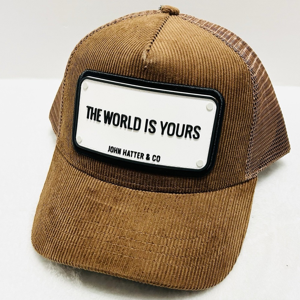 John Hatter & Co The World Is Yours Corduroy A-Frame Hat Cap Snapback Adjustable